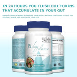 15 Day Gut Cleanse - Gut & Colon Support Detox - with Psyllium Husk, Senna Leaf 30 Capsules (5 Pack)