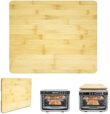 GCQ 16.3"x13.3" Bamboo Cutting Board for for Ninja Foodi DT201 DT251 Smart Oven Toaster Oven Accessories With Heat-Resistant Non-Skid Silicone Feet for Countertop Convection Oven,100% Organic Bamboo