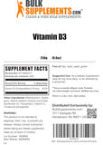 BULKSUPPLEMENTS.COM Vitamin D3 Powder - Cholecalciferol, Vitamin D Supplements, Vitamin D3 5000 IU - Vitamin D Powder, Gluten Free - 50mg (125mcg of Vitamin D3) per Serving, 250g (8.8 oz)