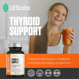 LES Labs Thyroid Support – Metabolic Health, Thyroid Hormone Production, Energy & Focus – Iodine, L-Tyrosine, Ashwagandha, Selenium & Turmeric – Non-GMO Supplement – 60 Capsules