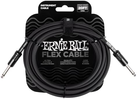 Ernie Ball Flex Instrument Cable Straight/Straight 20ft - Black (P06435)