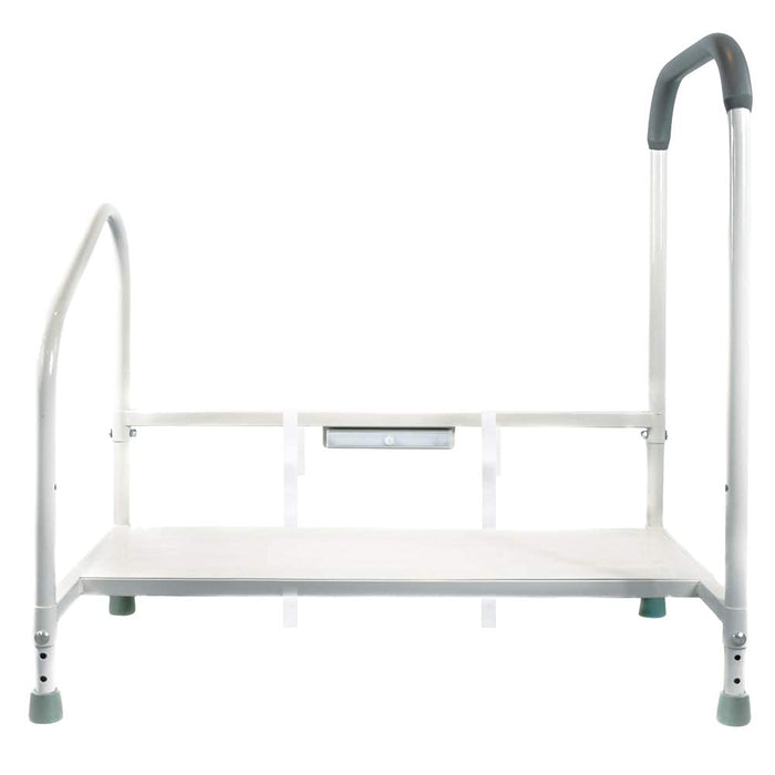 step2bed Deluxe Bed Rails for Elderly Adults - Adjustable Height Bed Safety Rail for Seniors with Cane Holder, LED Light, Mesh Bag, Handicap Grab Bars and More - Premium Bed Side Step Assist Device