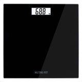 NUTRI FIT Digital Bathroom Scale Body Weight Scales 400 lbs Ultra Slim Most Accurate for Gym Yoga Studio with Large Backlit Display, Black