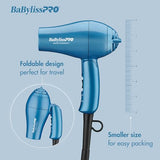 BaBylissPRO Nano Titanium Travel Dryer, Blue