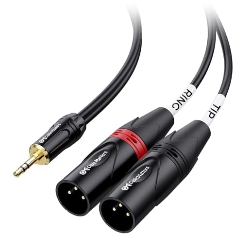 Cable Matters 3.5mm 1/8 Inch TRS to 2 XLR Cable 3 ft, Male to Male Aux to Dual XLR Breakout Cable
