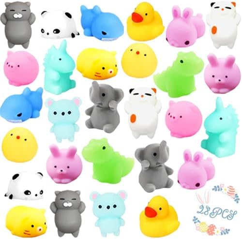 UMEELR 28 Pack Mochi Squishies Toys, Easter Egg Basket Stuffing,Egg Hunt Party Favors School Classroom Prize