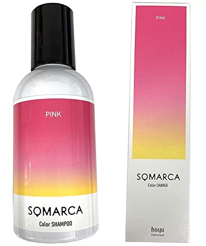 Hoyu Somaruka Color Shampoo 150ml + Color Charge (Color Treatment) Pink 130g