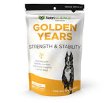 VetriScience Golden Years Strength and Stability Hip and Joint Chews for Senior Dogs, Chicken, 60 Chews - Limping, Mobility, Running and Jumping Support for Senior Dogs