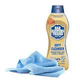 Black Swan Distributors - Bar Keeper's Friend Soft Cleanser (26 oz) & Non-Abrasive, Washable Microfiber Cleaning Cloth (15x15 in) - Home Cleaning Supplies Kit