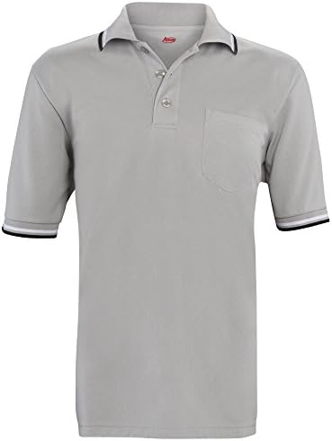 Adams USA Short Sleeve Baseball Umpire Shirt - Sized for Chest Protector, GRAY