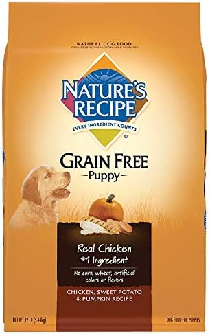 Nature′s Recipe Grain Free Puppy Chicken, Sweet Potato & Pumpkin Recipe Dry Dog Food, 12 lb. Bag
