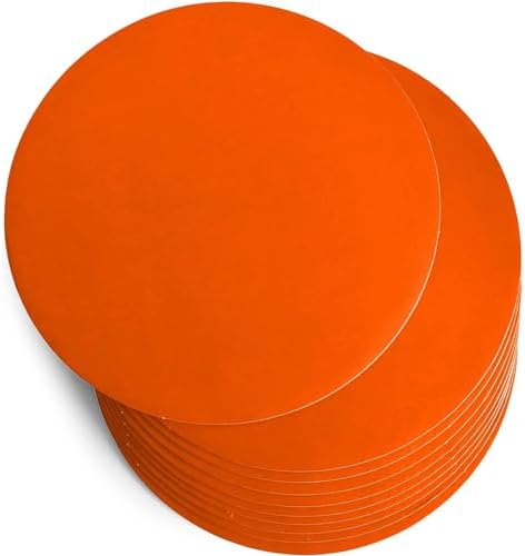 qiqee 6 Inch Orange Cake Boards Round 40-Packs Circles Rounds Base Food-Grade Cardboard Cake Plate(Thinner But Stronger)