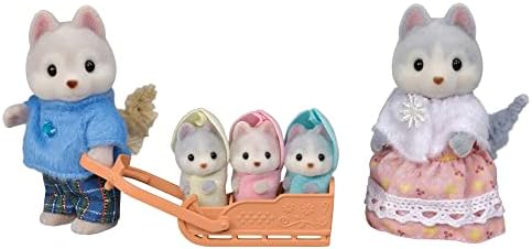 Calico Critters Husky Family - Set of 5 Collectible Doll Figures for Ages 3+