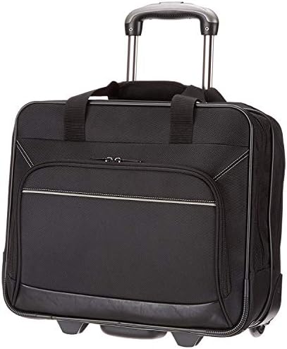 Amazon Basics Rolling Laptop Case, 15.6 Inch, Black