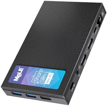 MeLE Mini PC Quieter 4C - 12th Gen N100, Fanless PC, 8GB Memory, 128GB Storage, 2.4/5G Wi-Fi, Full-Functional USB-C, 4K Triple Display Desktop on Home, Office, Education, Astrophotography