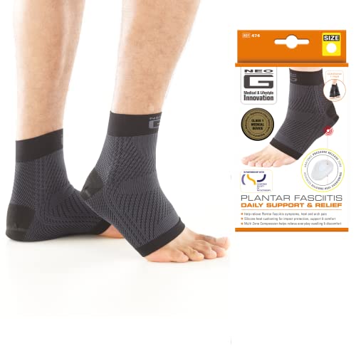Neo-G Plantar Fasciitis Compression Socks – Support for Plantar Fasciitis, Heel and Arch Pain, Silicone Heel Cushioning for Targeted Pain Relief – Class 1 Medical Device – 1 Pair - XXL