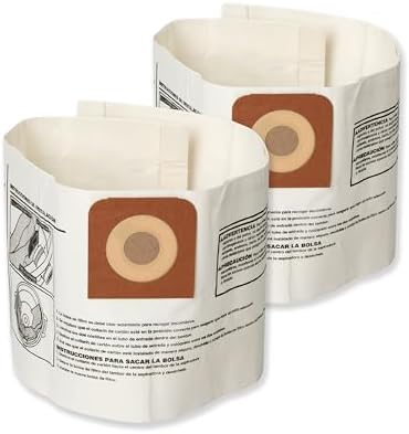 CRAFTSMAN CMXZVBE38735 Genuine Fine Dust Wet Dry Vac Dust Collection Bags for Most 12 Gallon CRAFTSMAN Shop Vacuums, Collects Dry Fine Debris, Reduces Cleanup Time, 2-Pack