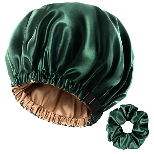 YANIBEST Double Layer Satin Bonnet Silk Bonnet Adjustable Hair Bonnet for Sleeping Hair Bonnets for Women Curly Natural Hair