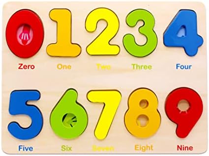 Aile Wooden Preschool Learning Number Puzzles Toys for Kids Age 2-4， Educational Toys