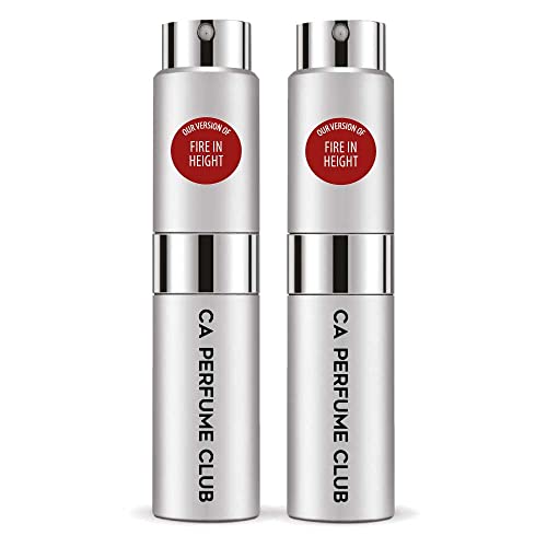 CA Perfume Impression of Christian D. Fire in Height For Men Replica Version Fragrance Dupes Concentrated Long Lasting Eau de Parfum Spray Refillable Atomizer Bottle 0.27 Fl Oz-X2