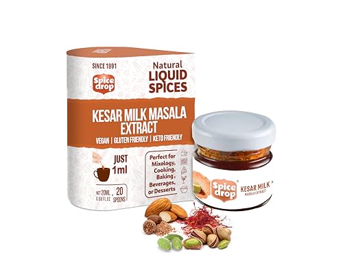 Spice Drop Saffron Milk Extract - Pure Kashmir Extract - High Aroma, Functional, Rich Flavor and Aroma - No Artificial Color and Preservative - Gluten Free & Non GMO (Saffron Milk Mix)