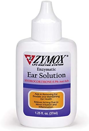 ZYMOX Enzymatic Ear Solution with 0.5-Percent Hydrocortisone, for Dog & Cat, 1.25 oz