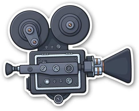 Squiddy Retro Cinema Projector Vintage Film Camera - Vinyl Sticker Decal for Phone, Laptop, Water Bottle (3" Wide)