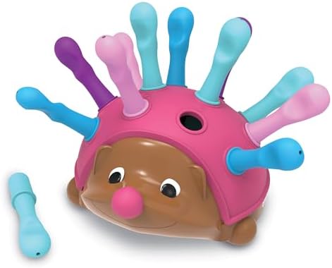 Learning Resources Spike The Fine Motor Hedgehog Pink - 14 Pieces, Ages 18+ months Fine Motor and Sensory Toy, Educational Toys for Toddlers, Montessori Toys