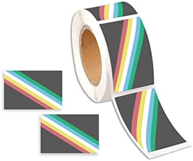 250 Rectangle Disability Flag Stickers – Disability Pride Awareness Decals for Laptops, Notebooks, Pride Banners and More – Easy Peel and Stick Application