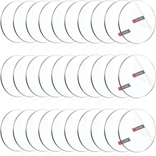 Enoin 30 Pack 4 Inch Round Clear Acrylic Sheets Plexiglass Sheet 1/8 Inch Thick, Disc Circle Platic Sheet 0.118'', Transparent Board Panel for Glass, DIY Project, Paintings, Art Craft