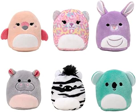 Squishville Mystery Mini-Squishmallows Plush - Wildlife Squad - Six 2-Inch Characters - Includes Michaela and Kiki Plus Four Mystery Figures - Irresistibly Soft, Colorful Plush