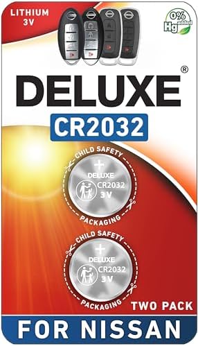 Key Fob Replacement Batteries for Nissan (Rogue Altima Sentra Versa Pathfinder Murano Maxima Kicks Titan Frontier Infiniti Armada Leaf Juke Quest) Smart Remote (Pack of 2) (Check Fitment Guide)