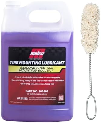 Malco Tire Mounting & Demounting Lubricant with Applicator - Automotive, Truck, Farm & Heavy-Duty Construction Tires/Improved Bead Seal/Rust Protection/Silicone & Soap Free / 1 Gal (102401)
