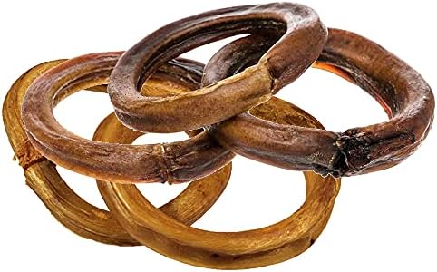 hotspot pets Bully Stick Rings for Dogs (5 Pack) 4 Inch Circles- Premium All Natural Long Lasting Twisted Beef Pizzle Dog Chew Treats - Grain Free, Fully Digestible, Rawhide Alternative Thick Chews