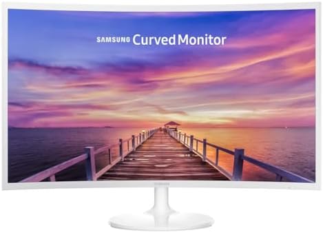 Samsung 27in White Super-Slim Curved 1080i LED Monitor, 1920 x 1080 Resolution (Renewed)