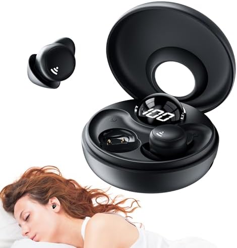Sleep Headphones for Side Sleeping Earbuds Wireless Bluetooth Ear Buds in Ear Headphone Noise Cancelling Mini Small Ears Canal Earphones for Sleepers Exercise Working Hiking Sports