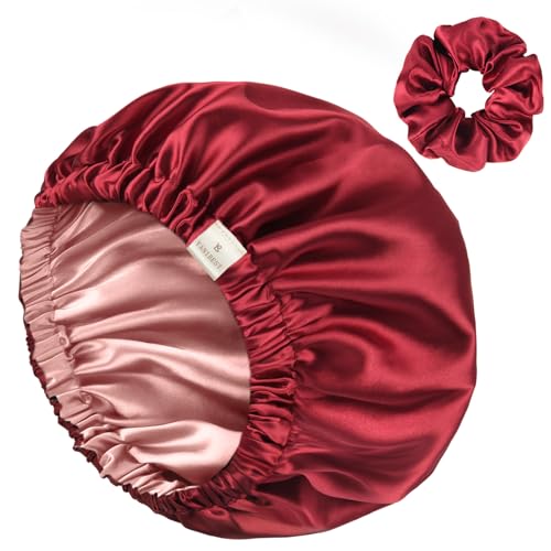 YANIBEST Double Layer Satin Bonnet Silk Bonnet Adjustable Hair Bonnet for Sleeping Hair Bonnets for Women Curly Natural Hair