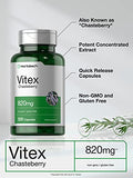 Horbäach Vitex Berry | 820mg | 320 Capsules | Chasteberry Supplement for Women | Agnus-Castus Fruit | Non-GMO, Gluten Free