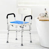 VEVOR Shower Chair Seat with Padded Arms and Back, Shower Stool with Reinforced Crossbar, Adjustable Height Bench Bath Chair for Elderly Disabled, Shower Chair for Inside Shower Bathtub, 400 lbs