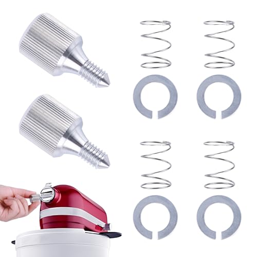 2Pack Stainless Steel Mixer Knob Thumb Screw Attachment and 4Pack Stainless Steel Spring and Washer Kit Compatible with Kitchenaid Mixer Parts Accessories