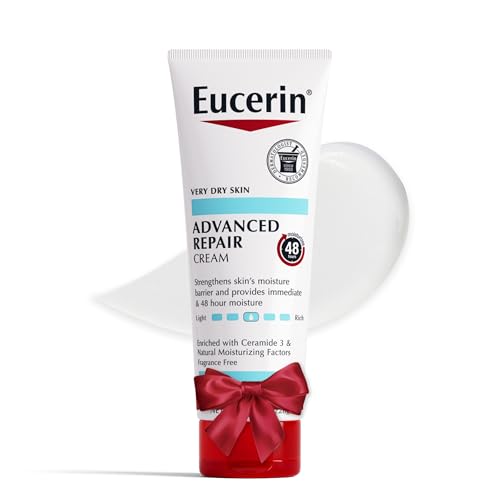 Eucerin Advanced Repair Body Cream for Very Dry Skin, Fragrance Free Daily Body Moisturizer, 8 Oz Tube