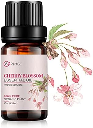 Cherry Blossom Essential Oil - 100% Pure Organic Natural Plant (Prunus serrulata) Cherry Blossom Oil for Diffuser, Aroma, Spa, Massage, Yoga, Perfume, 0.33oz