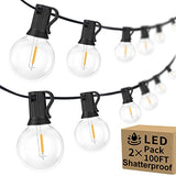 200ft(100 * 2) Outdoor G40 LED Globe String Lights Dimmable Waterproof Shatterproof Light Strings with 103 Bulbs Connectable Commercial Hanging Lights for Christmas Patio House Backyard Balcony Party