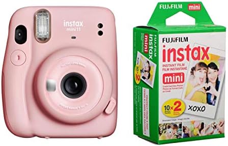 Fujifilm Instax Mini 11 Instant Film Camera, with Fujifilm instax Mini Instant Daylight Film Twin Pack, 20 Exposures (Blush Pink)