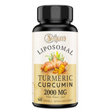 Liposomal Turmeric Curcumin Supplement 2000mg, 95% Standardized Curcuminoid Extract & Organic Root Powder with Piperine Black Pepper Fruit (15mg), 60 softgels, Non-GMO