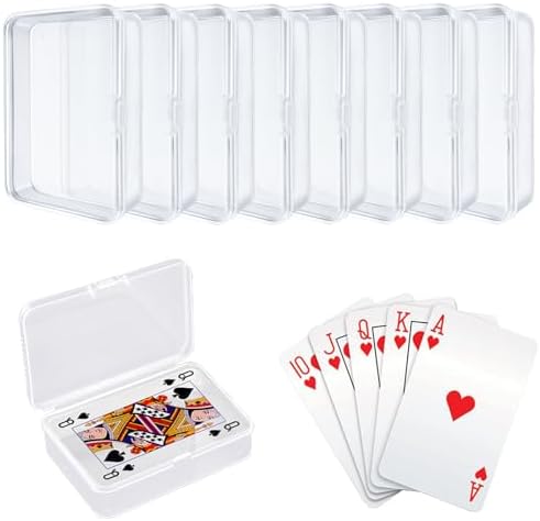 IOKUKI 8 Pcs Blank Playing Card Case, Clear Card Deck Box, Plastic Playing Game Card Storage Box Holder for Bank Card, Business Card, Game Card, PTCG Cards