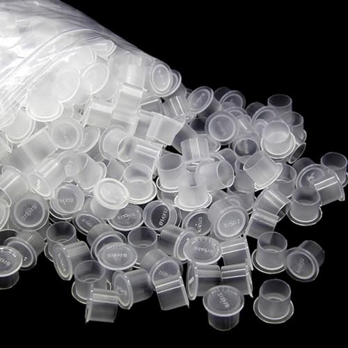 Tattoo Ink Caps - Jconly 1000Pcs Tattoo Ink Cups Pigment Caps With Base Sizes 17mm Disposable Tattoo Caps Tattoo Supplies (1000PCS Large #17)…