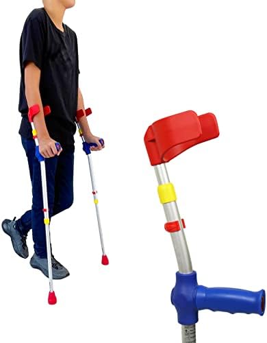 PEPE Mobility - Forearm Crutches for Kids (x2 Units), Colored, Adjustable, Pediatric Girls and Boys - Made in Europe