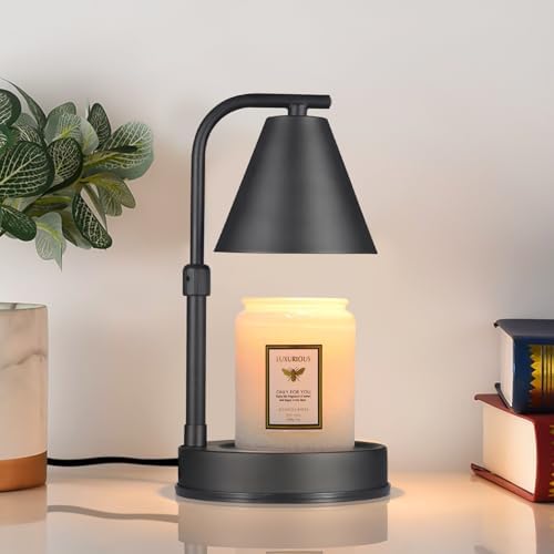 Candle Warmer Lamp,Adjustable Height Black Metal Candle Warmer,Gifts for Mom,House Warming Gifts New Home Dimmable for Scented Jar Candles