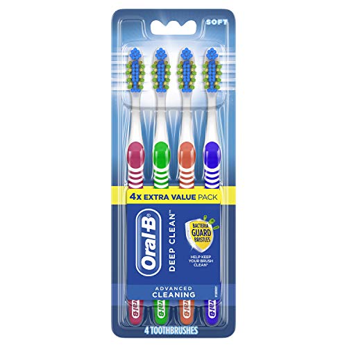 Oral-B Bacteria Blast Manual Toothbrush, Soft, 4 Count